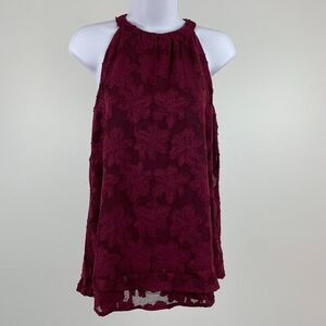 Maurices Blouse sz S Top Halter Berry Floral Sleeveless New NWT